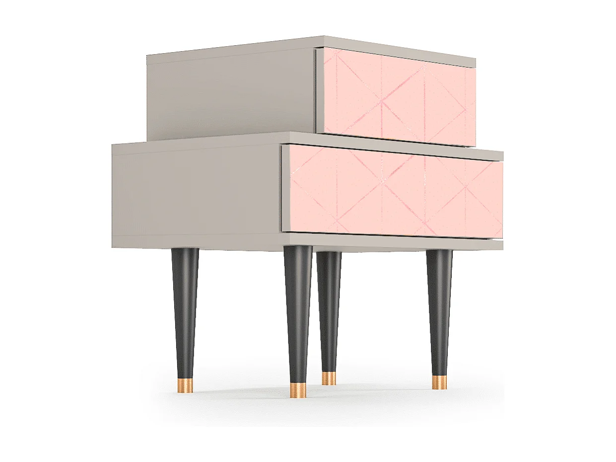 Stolik nocny - 58х58х41 cm - NS1 - Rose Quartz, Piaskowy