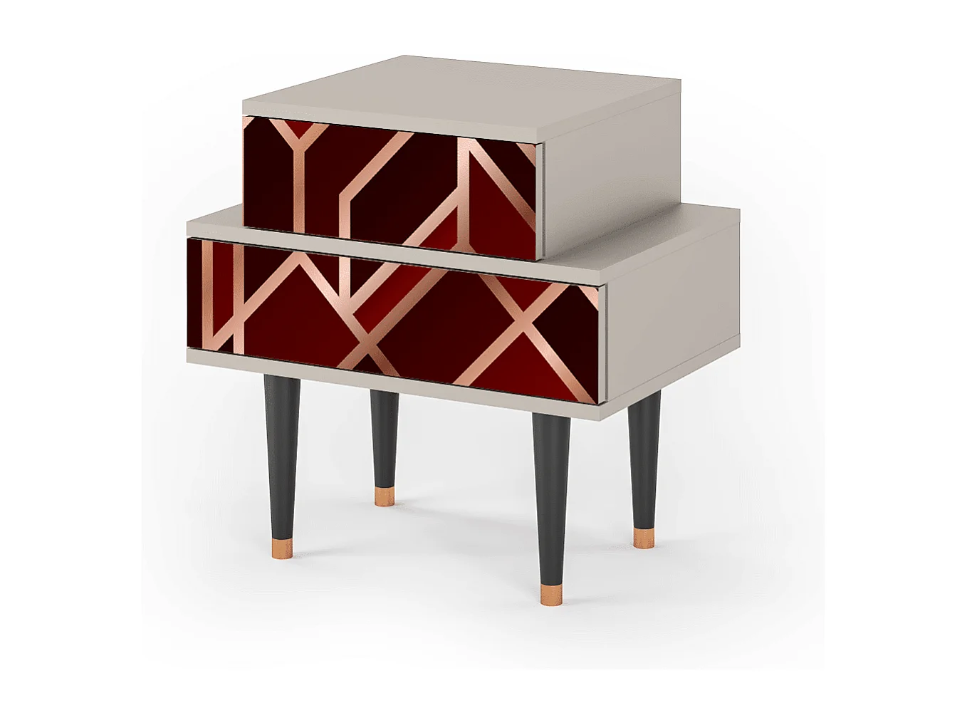 Nachttisch - 58х58х41 cm - NS1 - Velvet 1920's, Sand