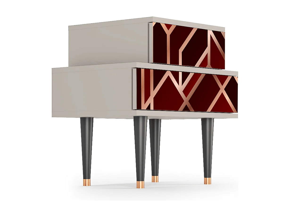 Nachttisch - 58х58х41 cm - NS1 - Velvet 1920's, Sand