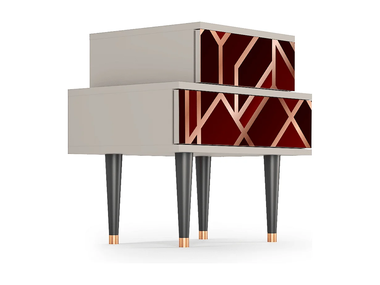 Stolik nocny - 58х58х41 cm - NS1 - Velvet 1920's, Piaskowy