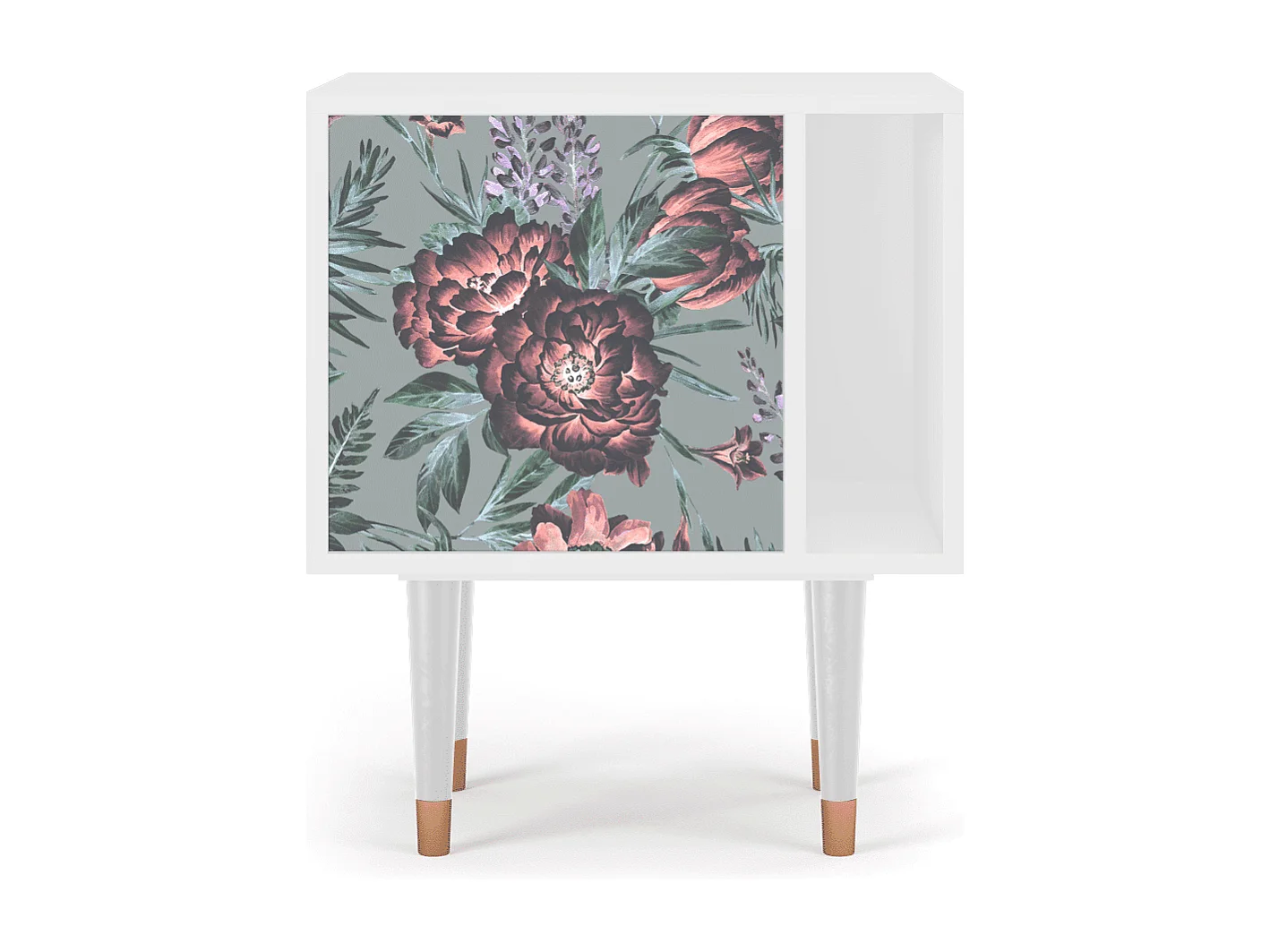 Table de nuit - 57х69х48 cm - S2 - Light Peonies, Blanc