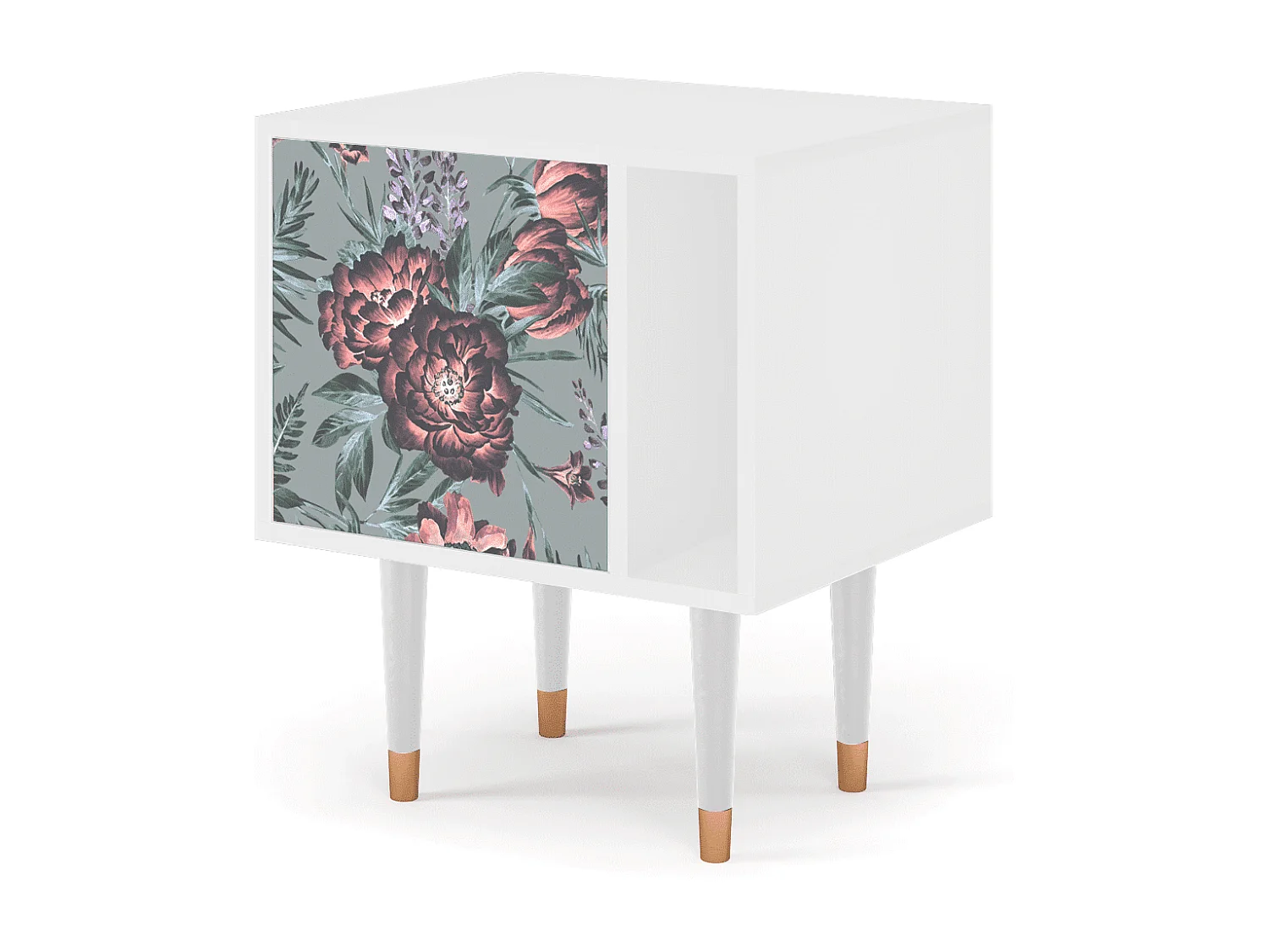 Table de nuit - 57х69х48 cm - S2 - Light Peonies, Blanc