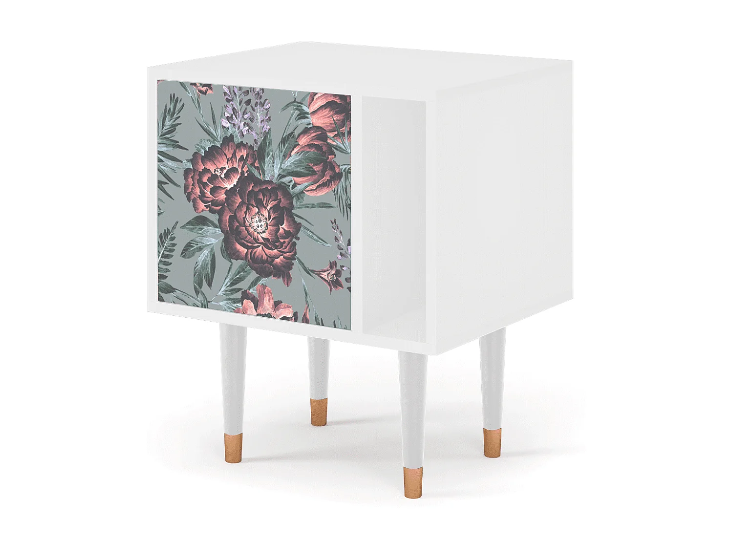 Table de nuit - 57х69х48 cm - S2 - Light Peonies, Blanc