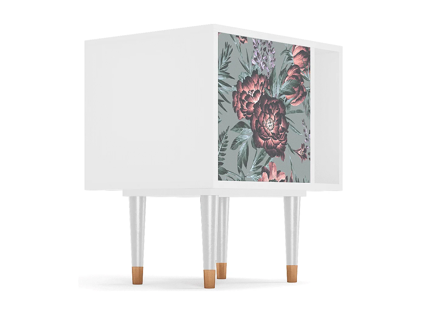 Table de nuit - 57х69х48 cm - S2 - Light Peonies, Blanc