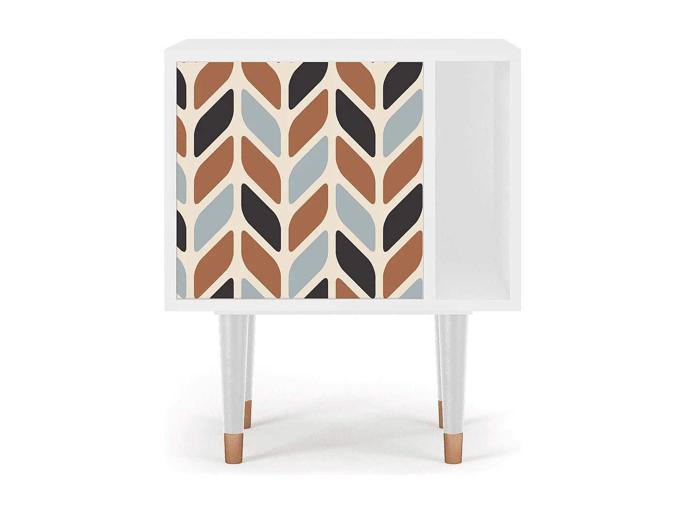 Table de nuit - 57х69х48 cm - S2 - Beige Laure, Blanc