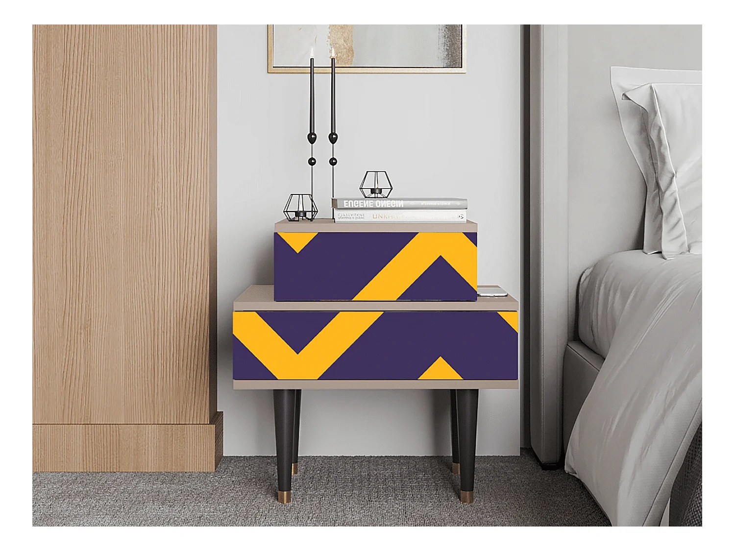 Table de nuit - 58х58х41 cm - NS1 - The Brightest Way, Latte