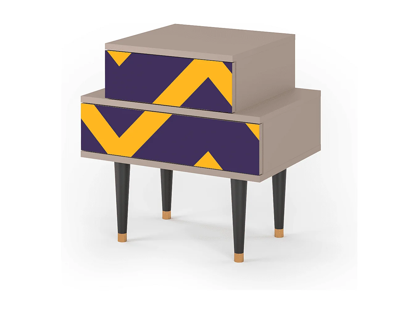 Stolik nocny - 58х58х41 cm - NS1 - The Brightest Way, Latte