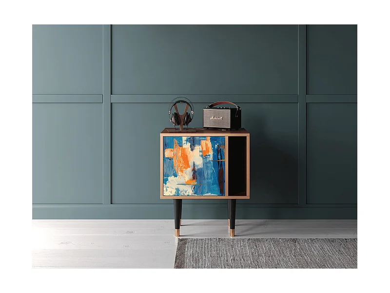 Nachttisch - 57х69х48 cm - S2 - Abstract Expressionism, Walnuss