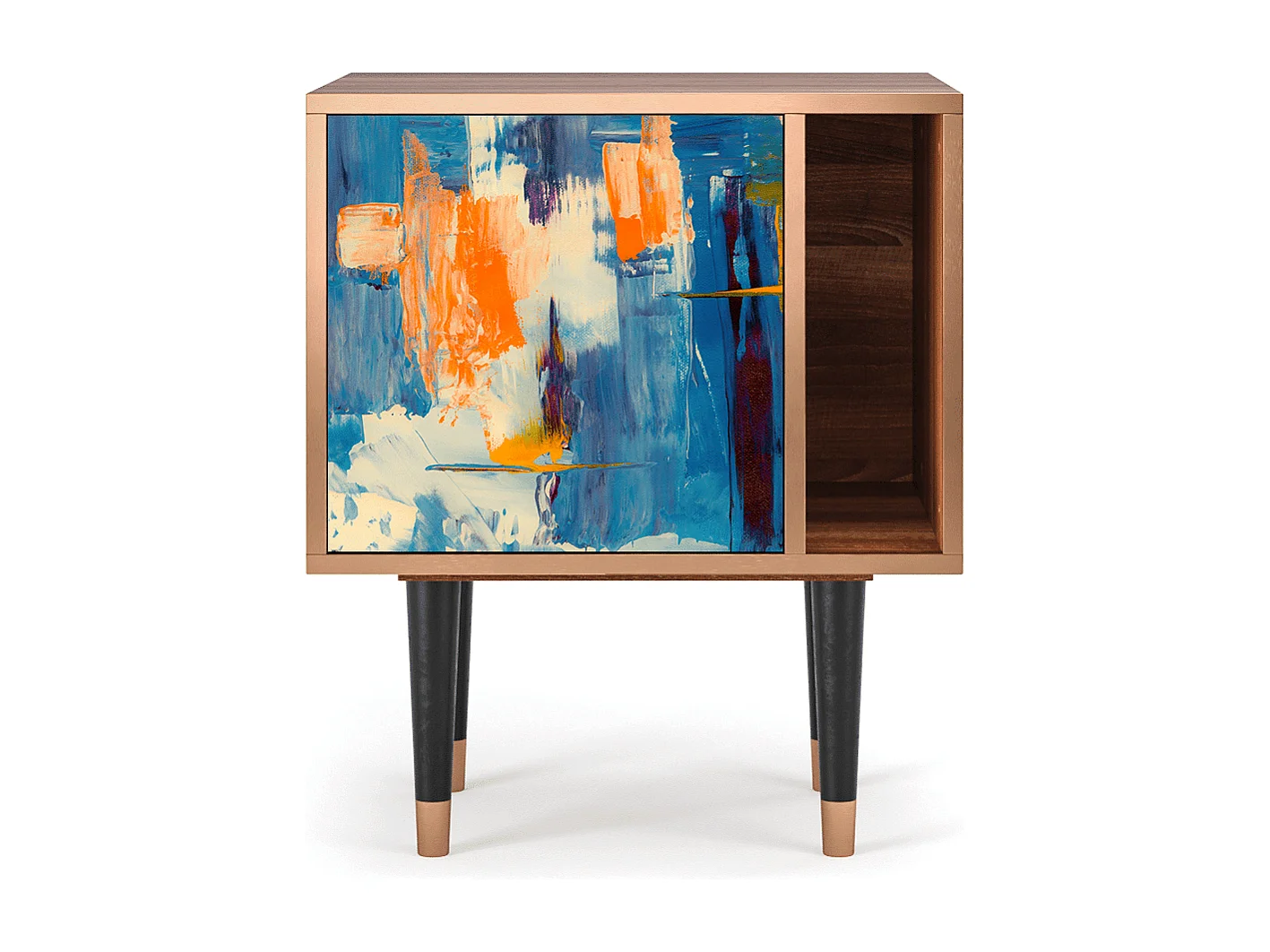 Mesita de noche - 57х69х48 cm - S2 - Abstract Expressionism, Nogal