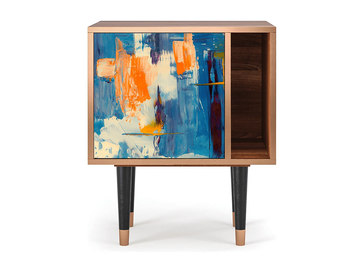 Stolik nocny - 57х69х48 cm - S2 - Abstract Expressionism, Orzech