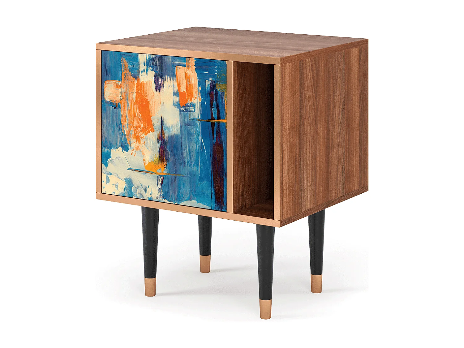 Stolik nocny - 57х69х48 cm - S2 - Abstract Expressionism, Orzech