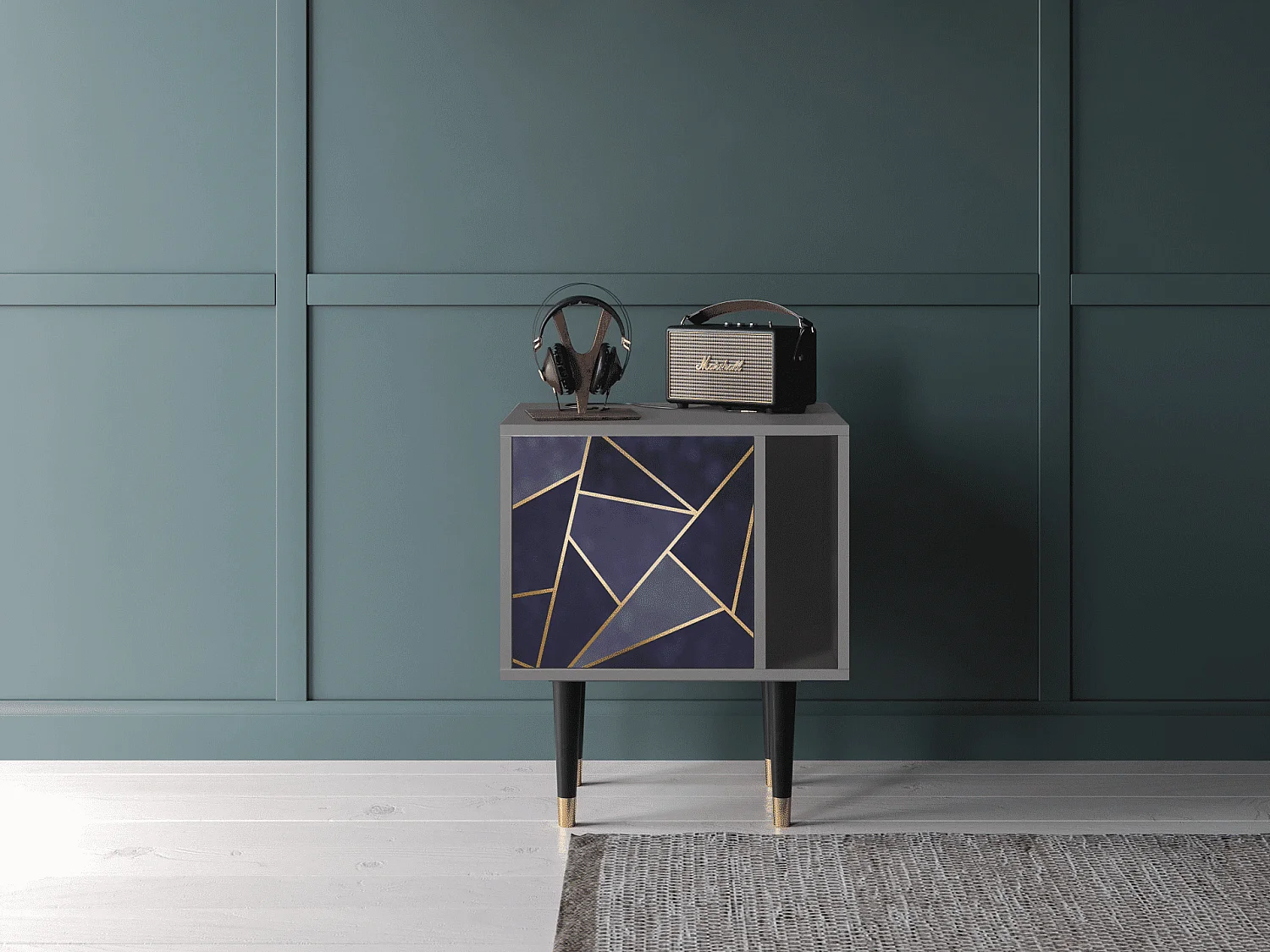 Table de nuit - 57х69х48 cm - S2 - The Amethyst, Gris