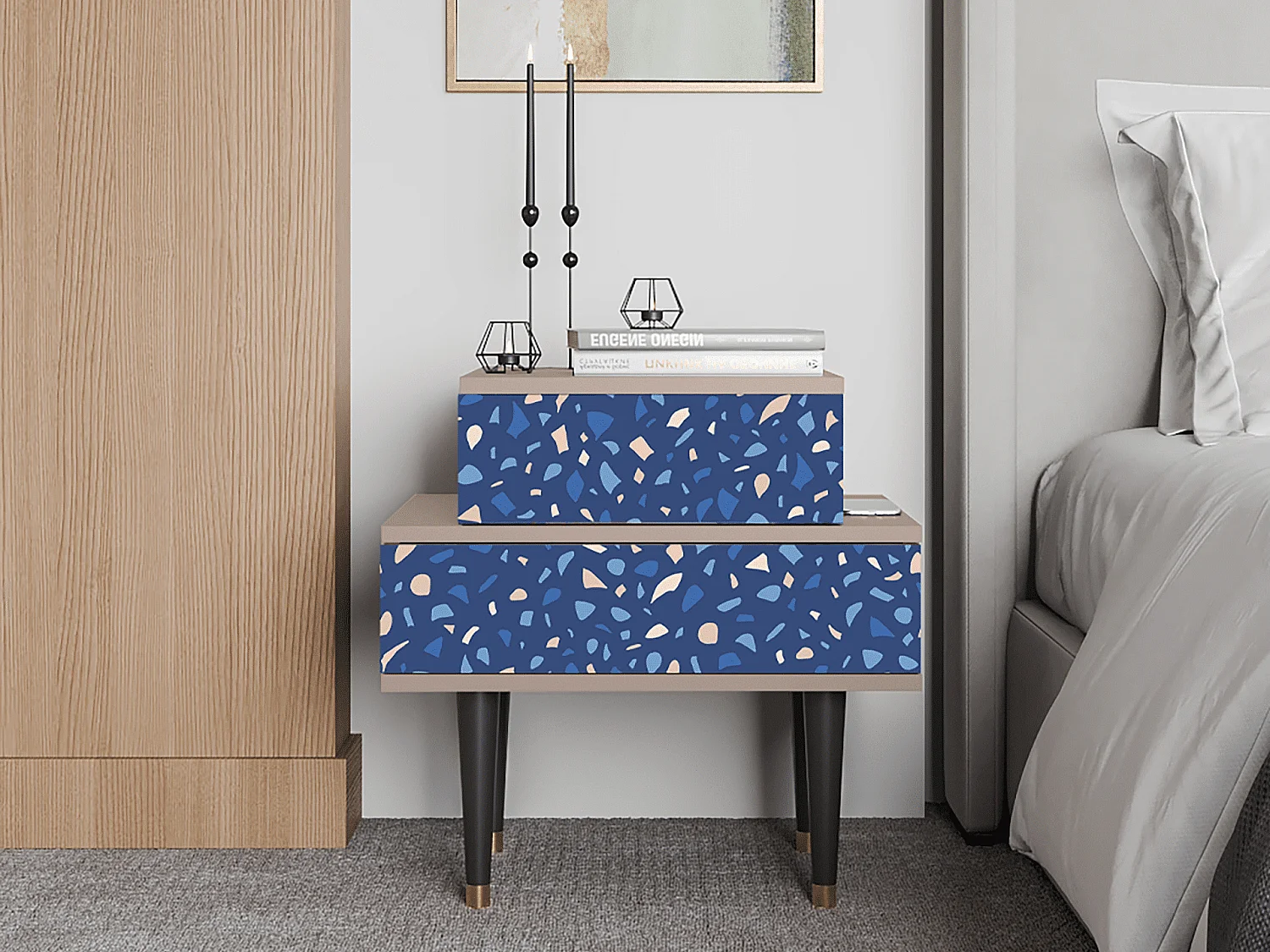 Comodino - 58х58х41 cm - NS1 - Soap Whirpool, Latte