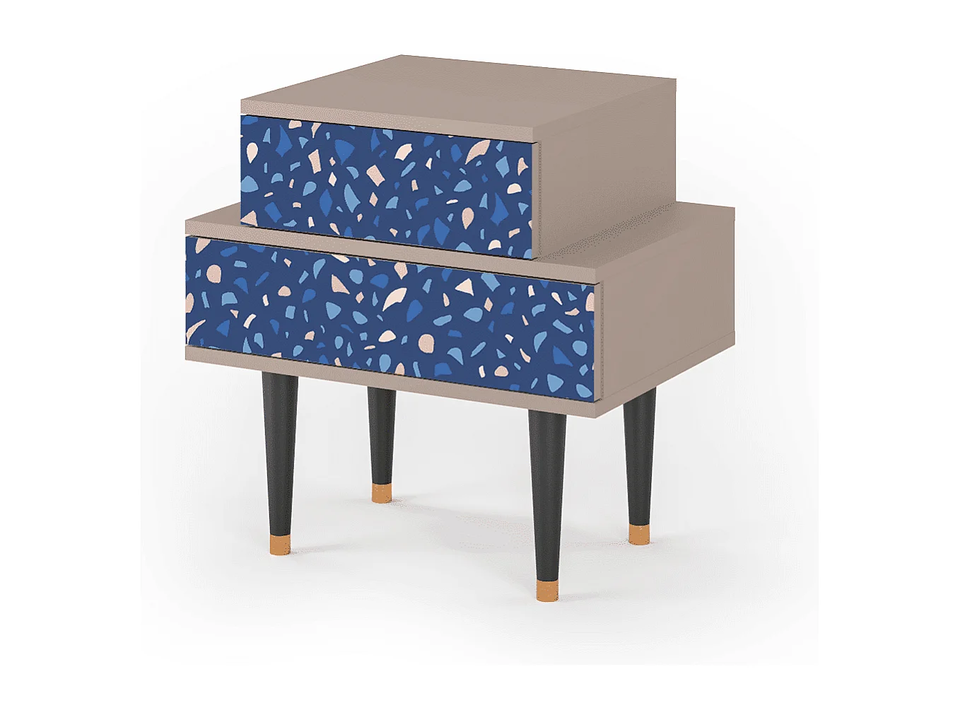 Stolik nocny - 58х58х41 cm - NS1 - Soap Whirpool, Latte