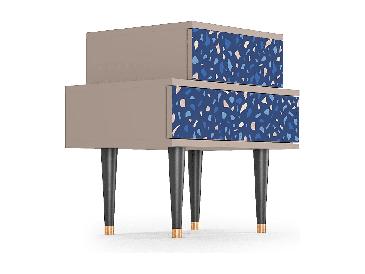 Stolik nocny - 58х58х41 cm - NS1 - Soap Whirpool, Latte