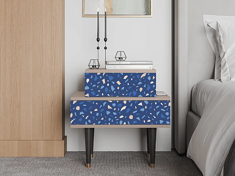 Stolik nocny - 58х58х41 cm - NS1 - Soap Whirpool, Latte