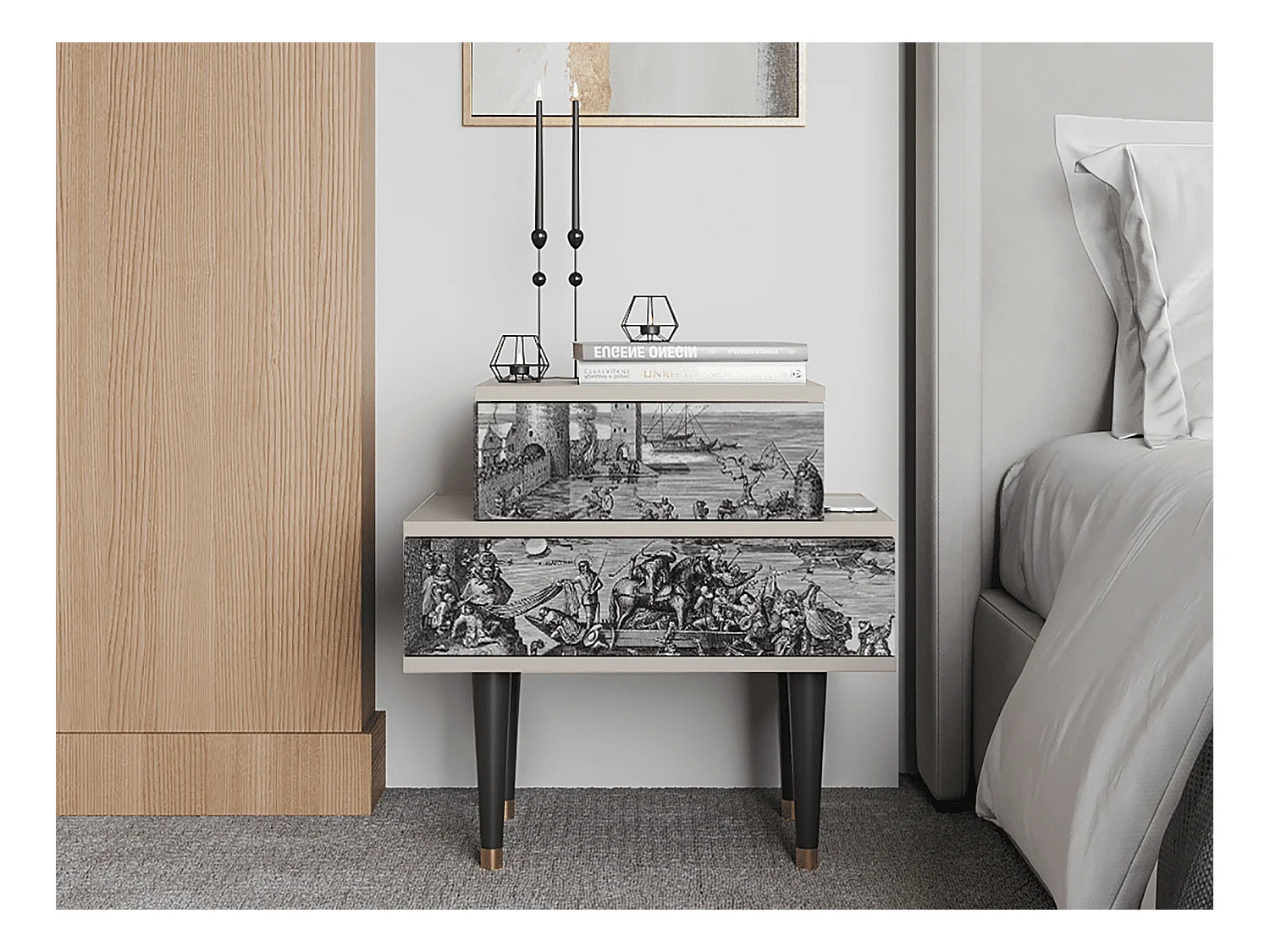 Table de nuit - 58х58х41 cm - NS1 - Saint Martin, Sable