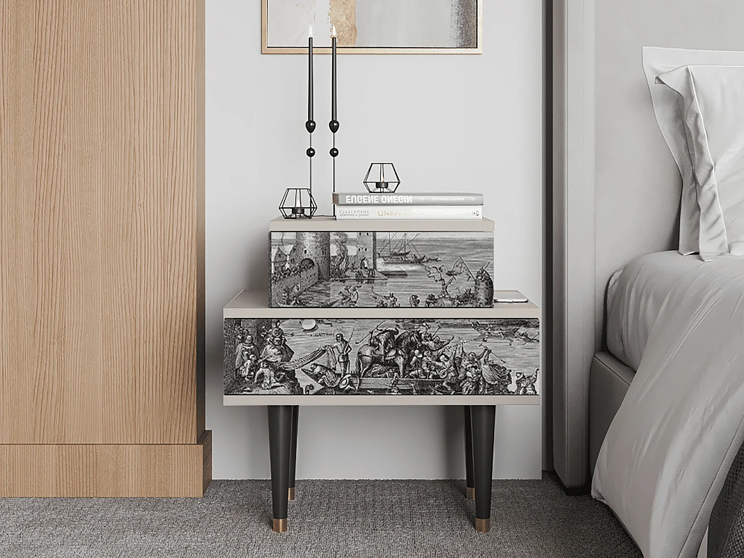 Table de nuit - 58х58х41 cm - NS1 - Saint Martin, Sable