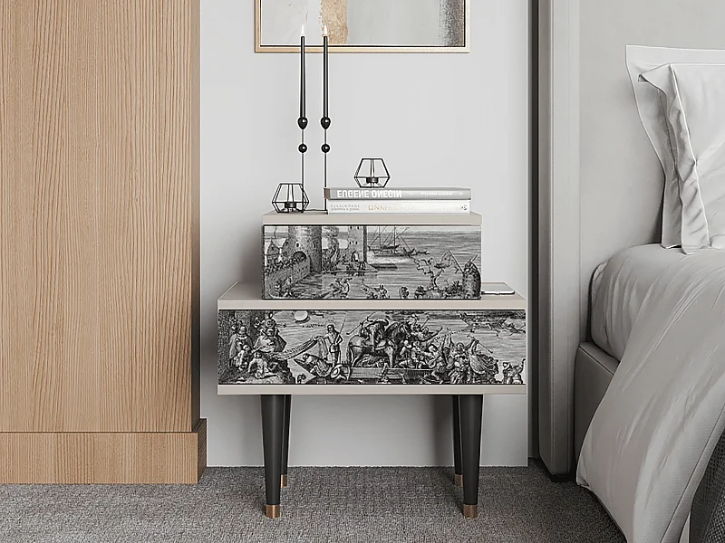 Table de nuit - 58х58х41 cm - NS1 - Saint Martin, Sable