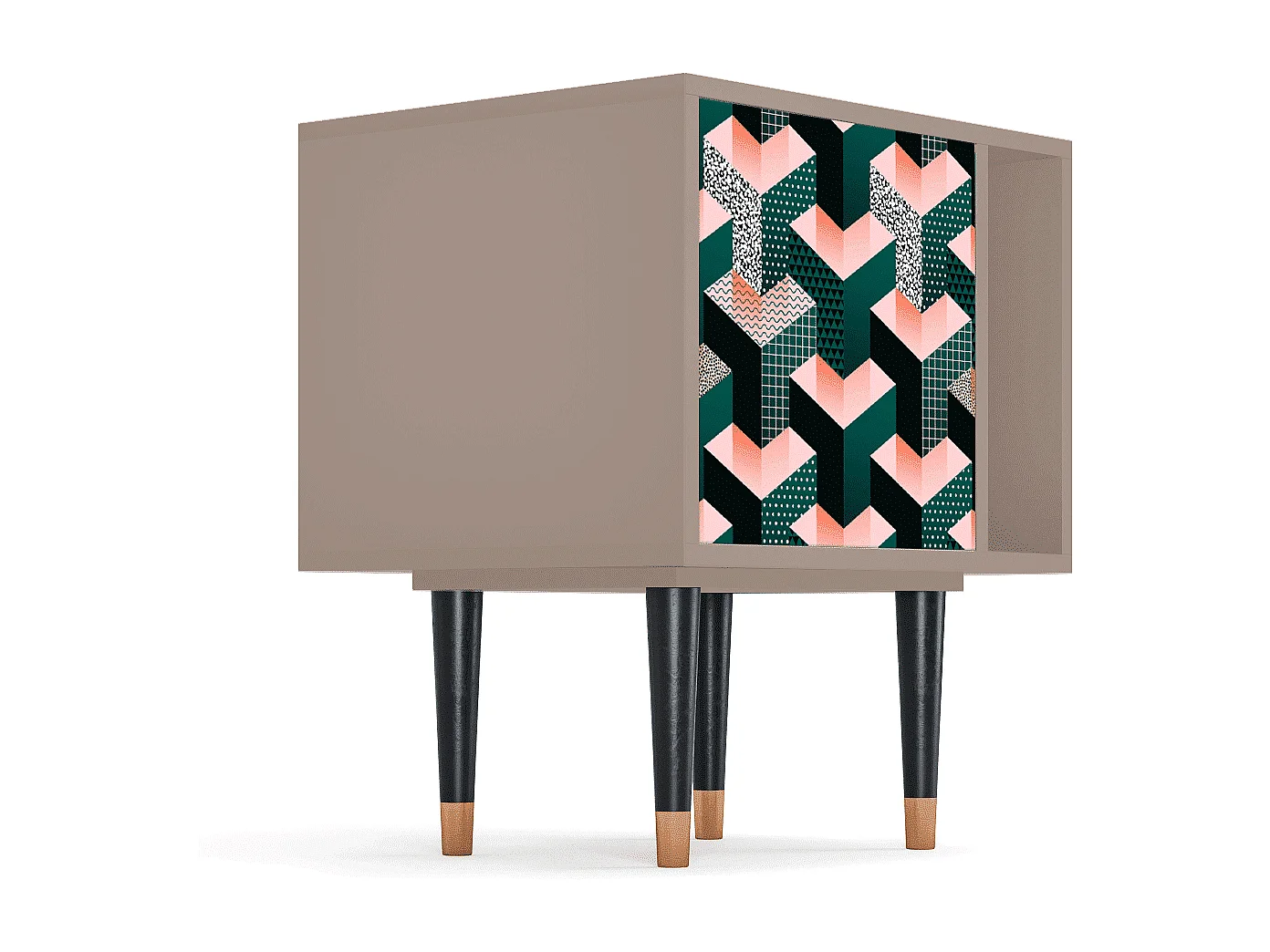 Nachtkastje - 57х69х48 cm - S2 - Geometric Madness, Latte