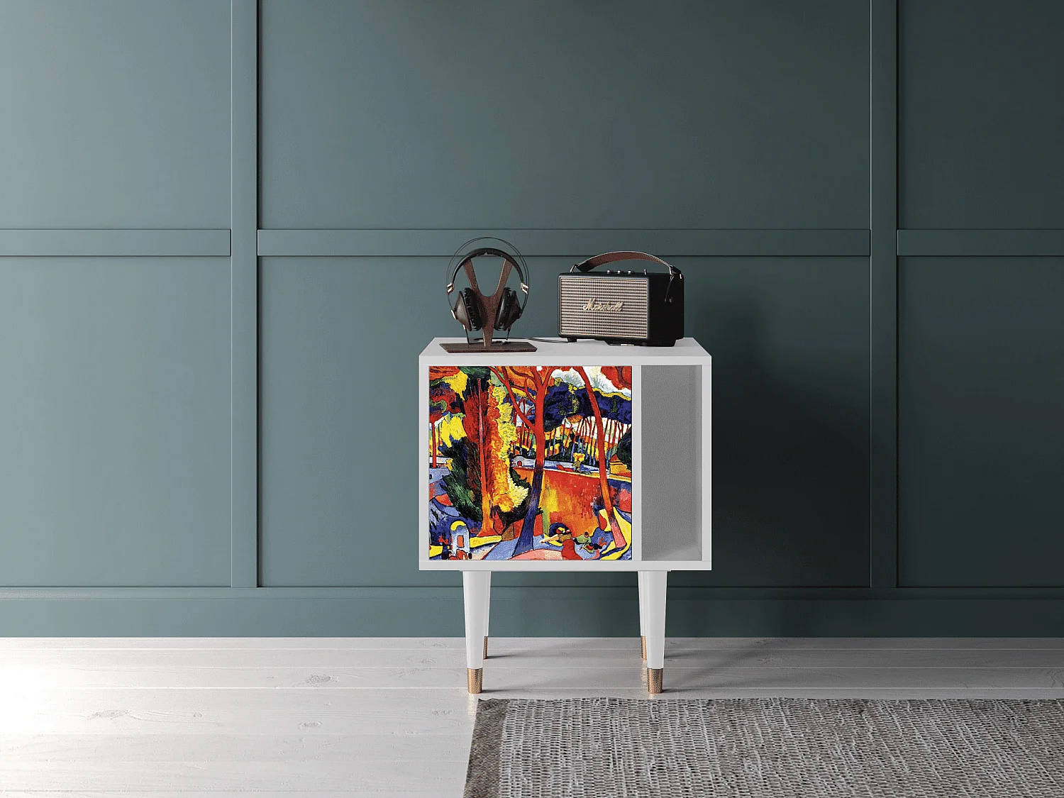 Stolik nocny - 57х69х48 cm - S2 - The Turning Road, Biały