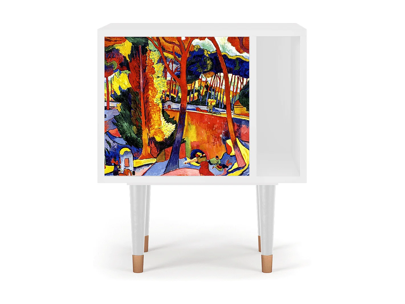 Stolik nocny - 57х69х48 cm - S2 - The Turning Road, Biały