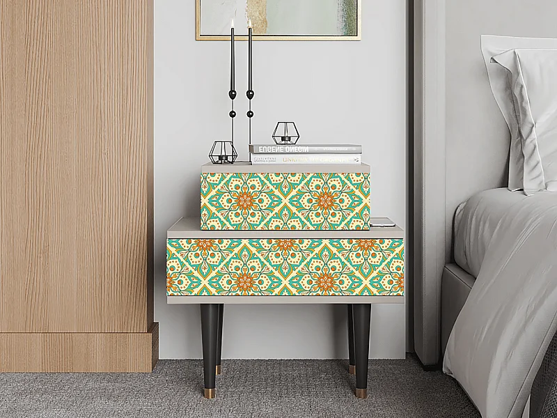 Nachtkastje - 58х58х41 cm - NS1 - Hindu Daisy, Zand