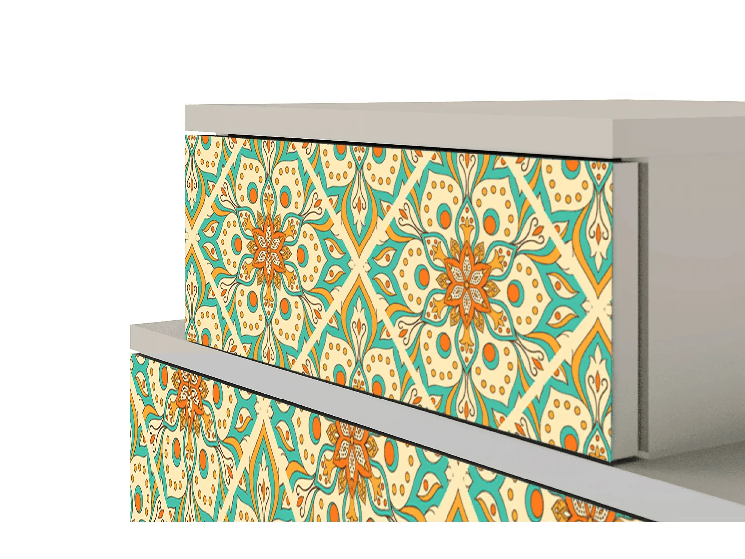 Mesita de noche - 58х58х41 cm - NS1 - Hindu Daisy, Arena