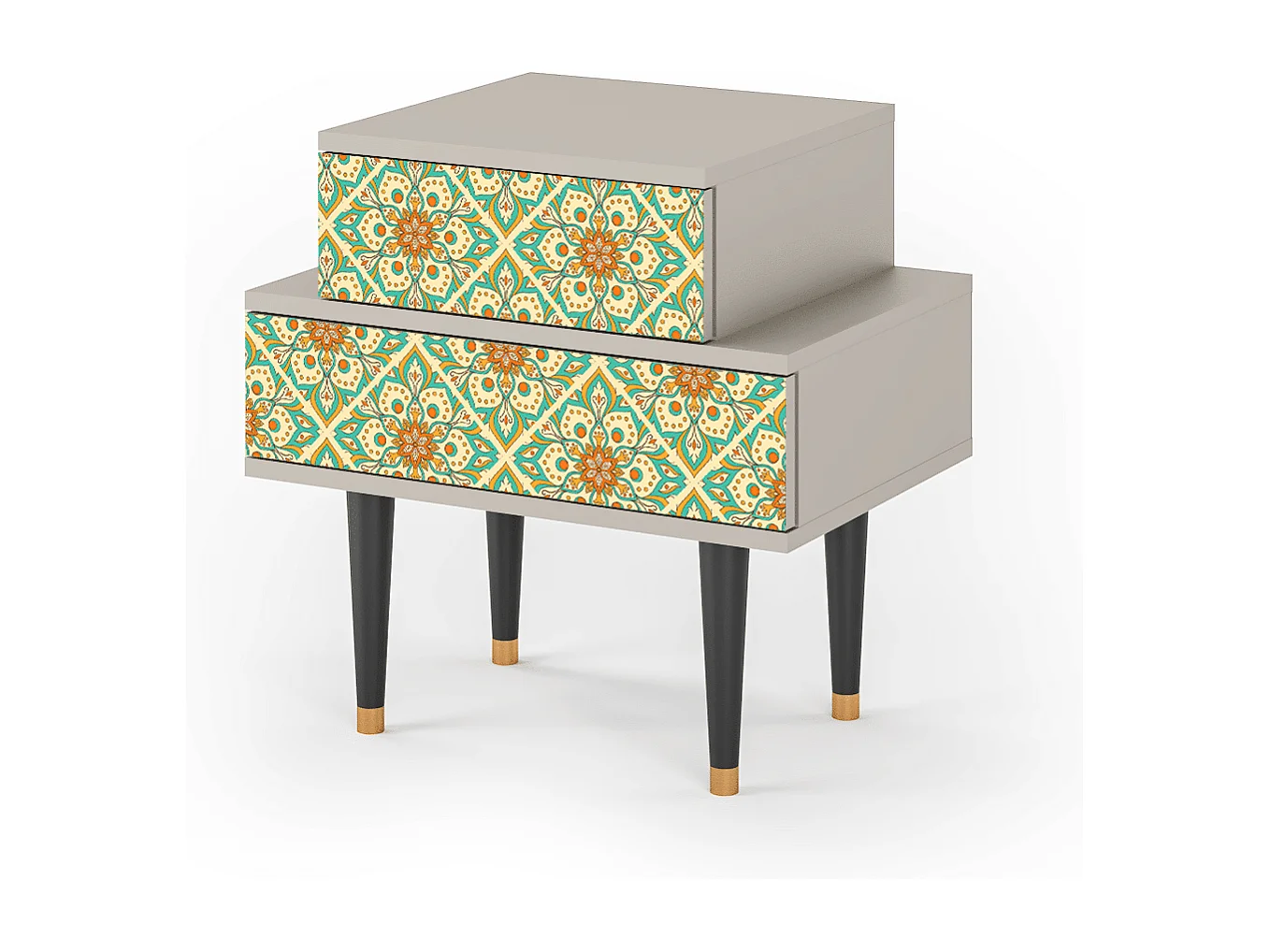 Table de nuit - 58х58х41 cm - NS1 - Hindu Daisy, Sable