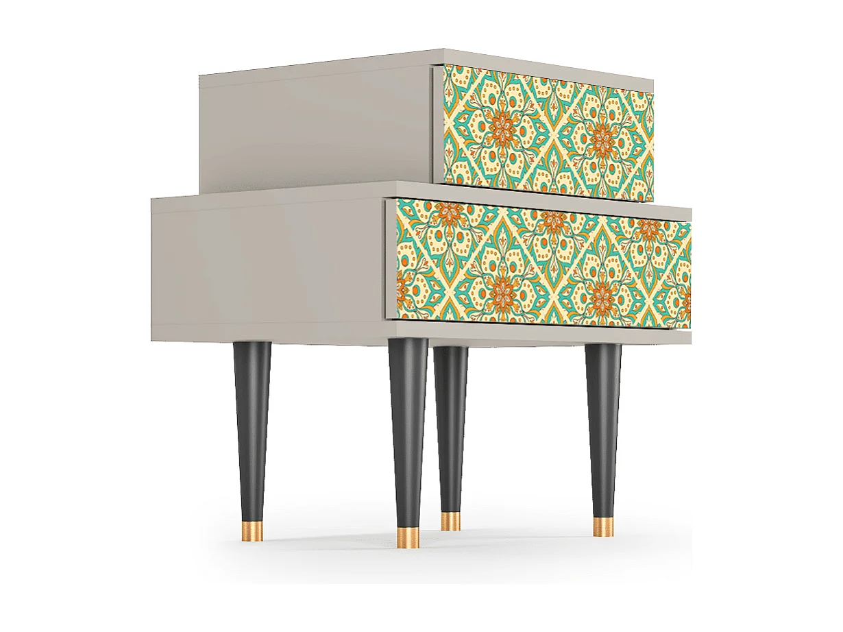 Table de nuit - 58х58х41 cm - NS1 - Hindu Daisy, Sable