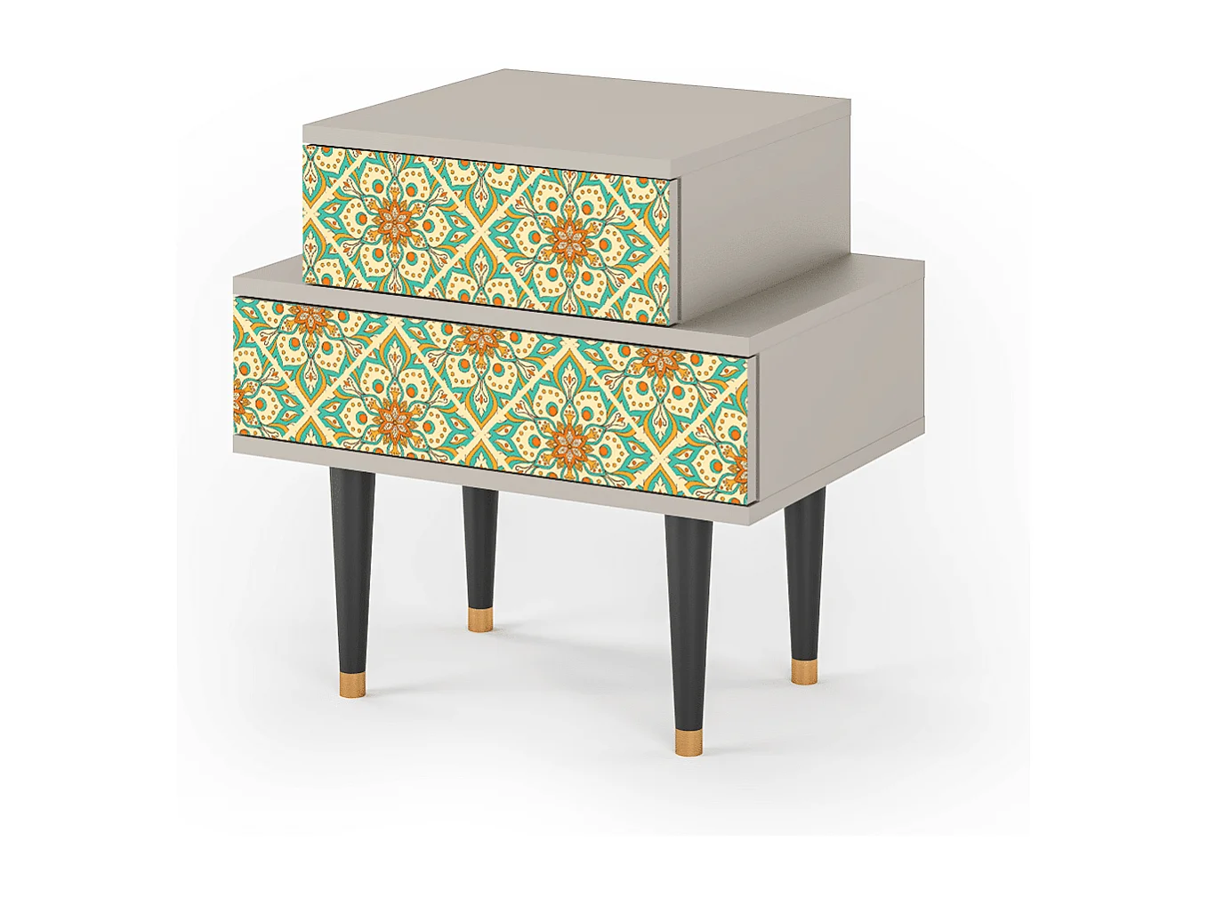 Table de nuit - 58х58х41 cm - NS1 - Hindu Daisy, Sable