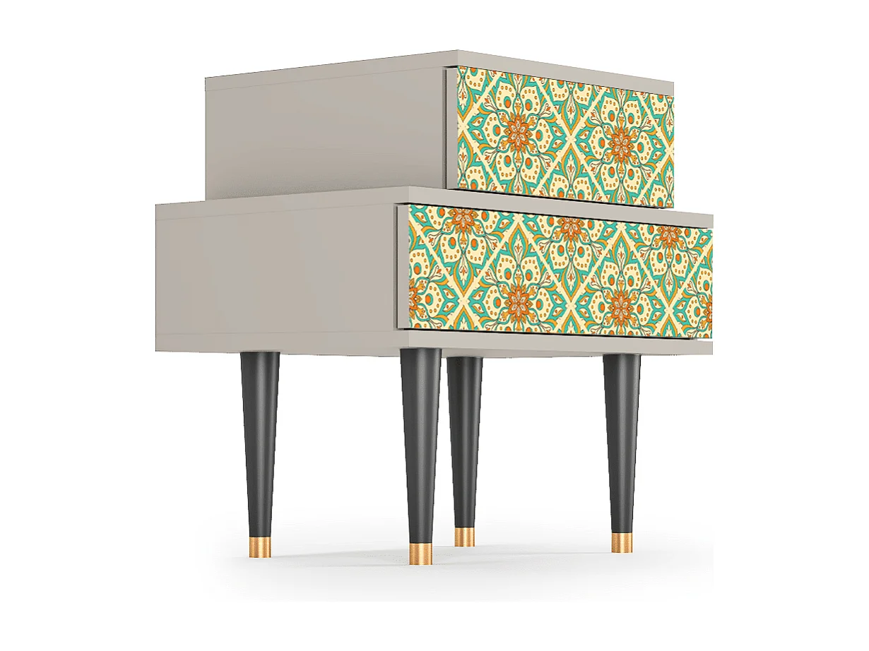 Table de nuit - 58х58х41 cm - NS1 - Hindu Daisy, Sable