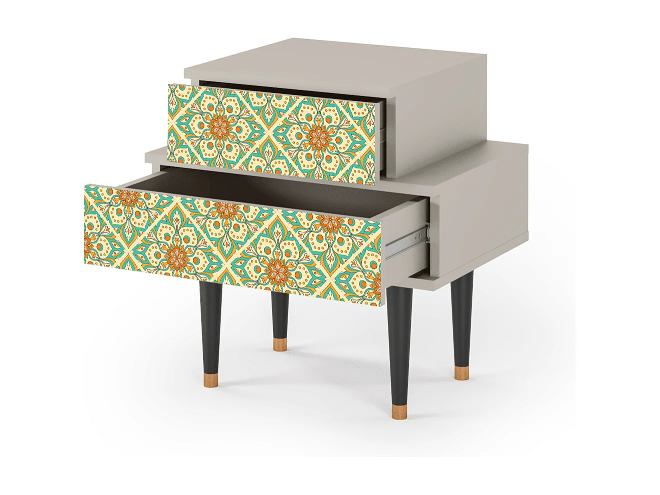 Table de nuit - 58х58х41 cm - NS1 - Hindu Daisy, Sable