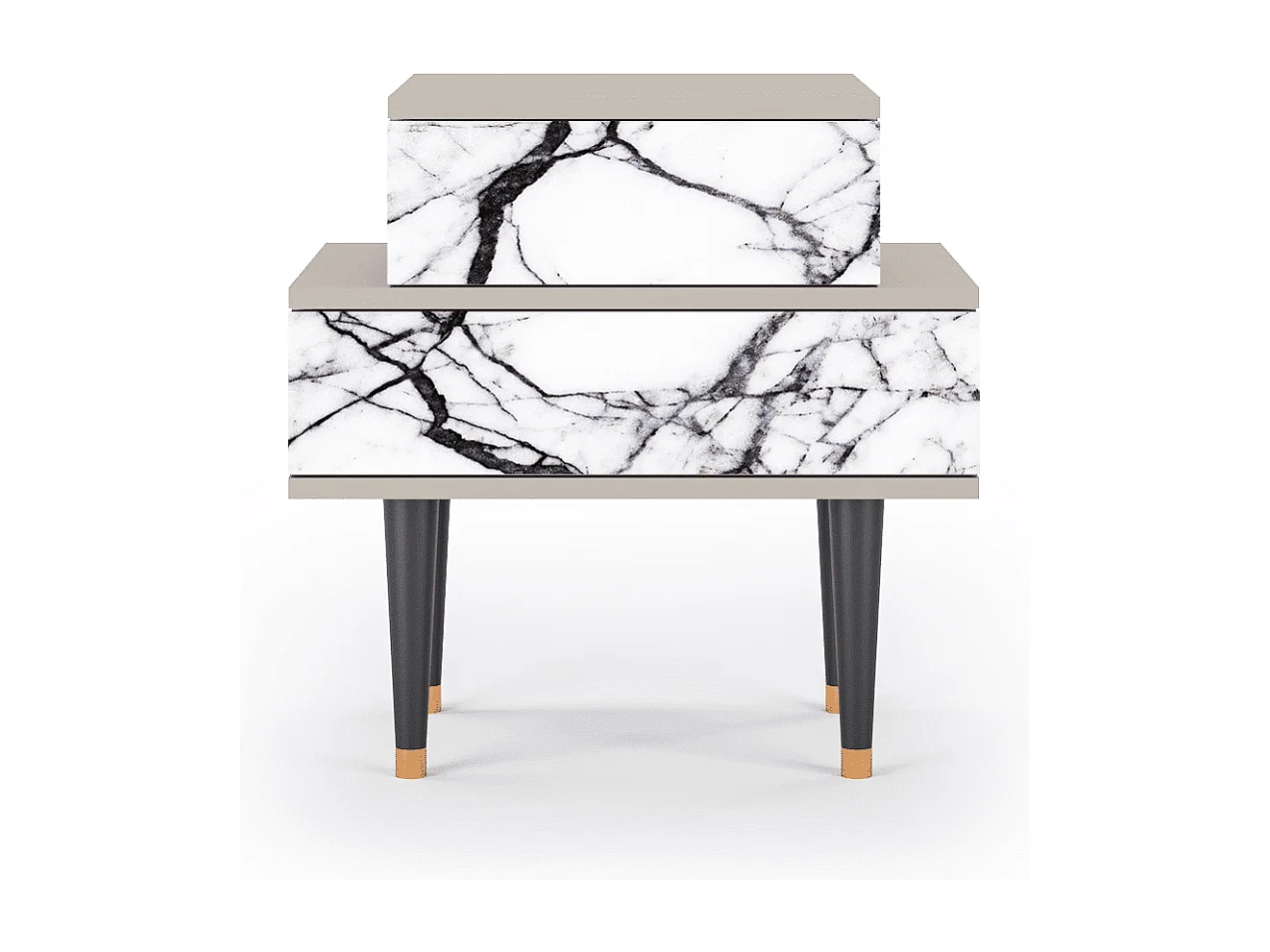Nachtkastje - 58х58х41 cm - NS1 - Raven Marble, Zand