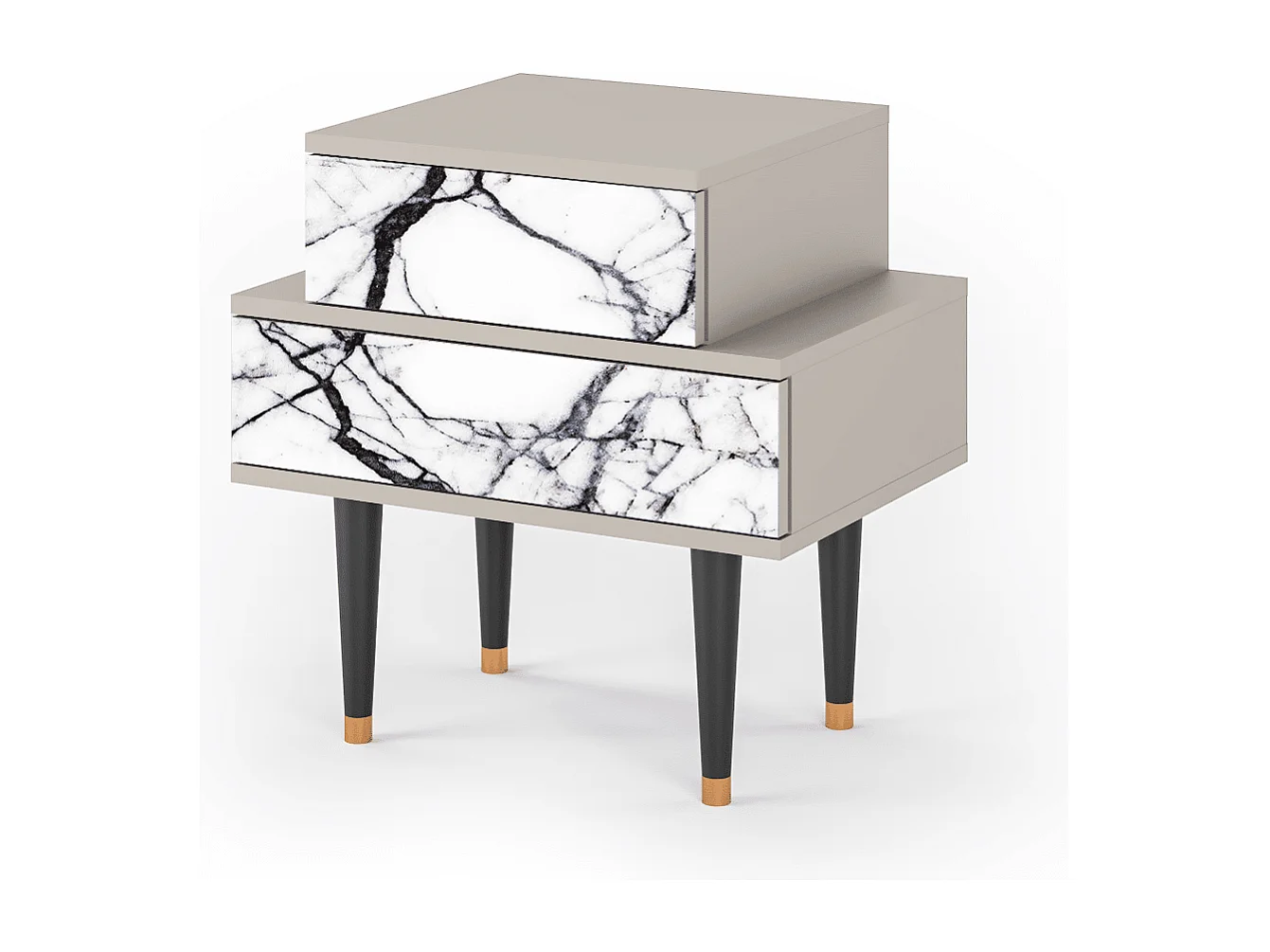 Nachtkastje - 58х58х41 cm - NS1 - Raven Marble, Zand