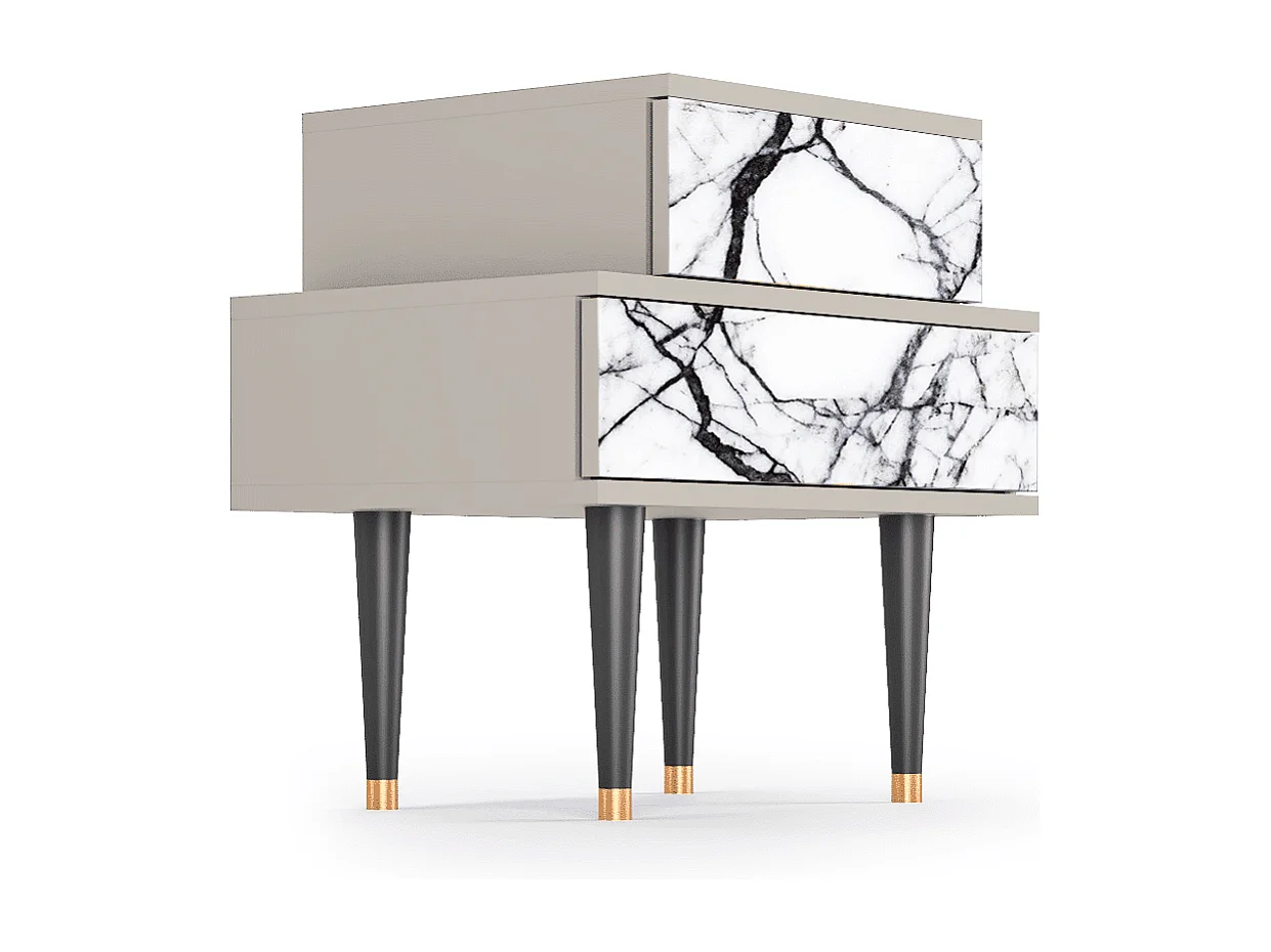 Nachtkastje - 58х58х41 cm - NS1 - Raven Marble, Zand