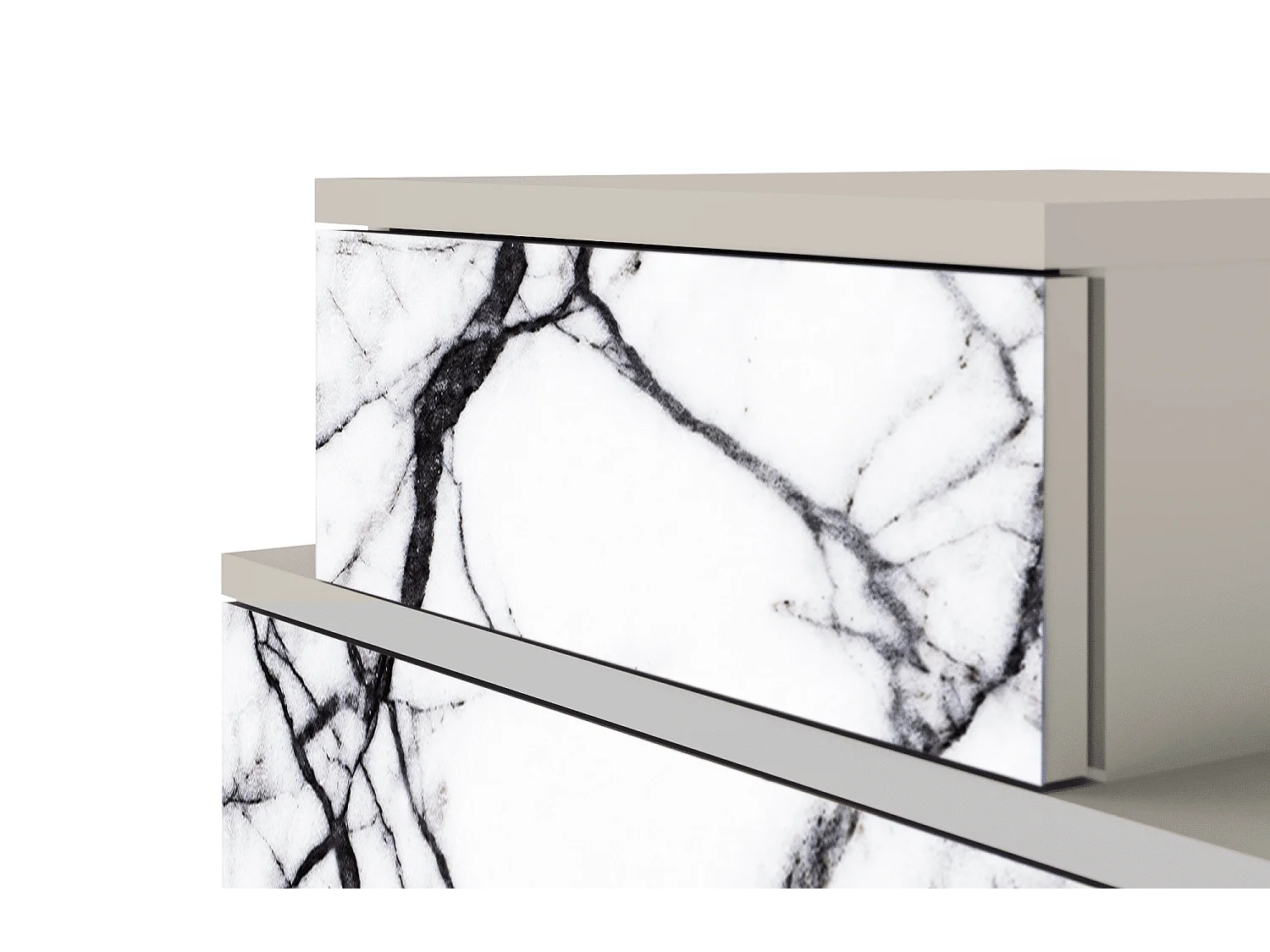 Stolik nocny - 58х58х41 cm - NS1 - Raven Marble, Piaskowy