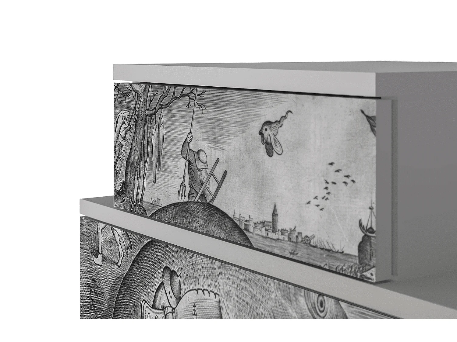 Comodino - 58х58х41 cm - NS1 - Big Fish Eat Little, Grigio