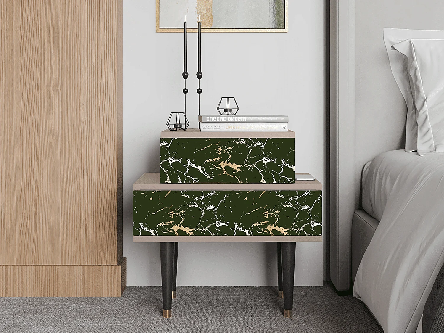 Criado-mudo - 58х58х41 cm - NS1 - Amazon Forest, Latte