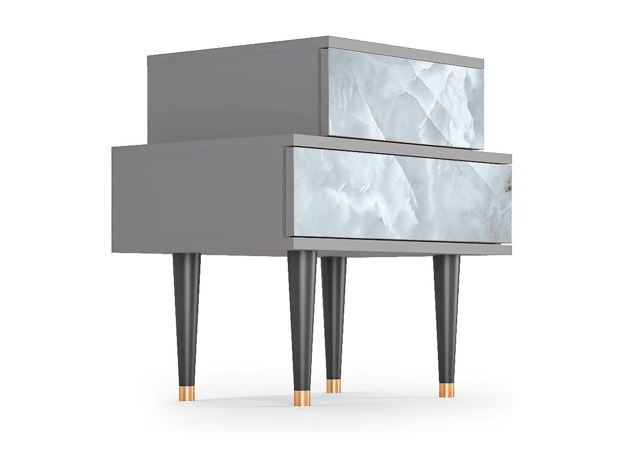 Table de nuit - 58х58х41 cm - NS1 - The Onyx, Gris