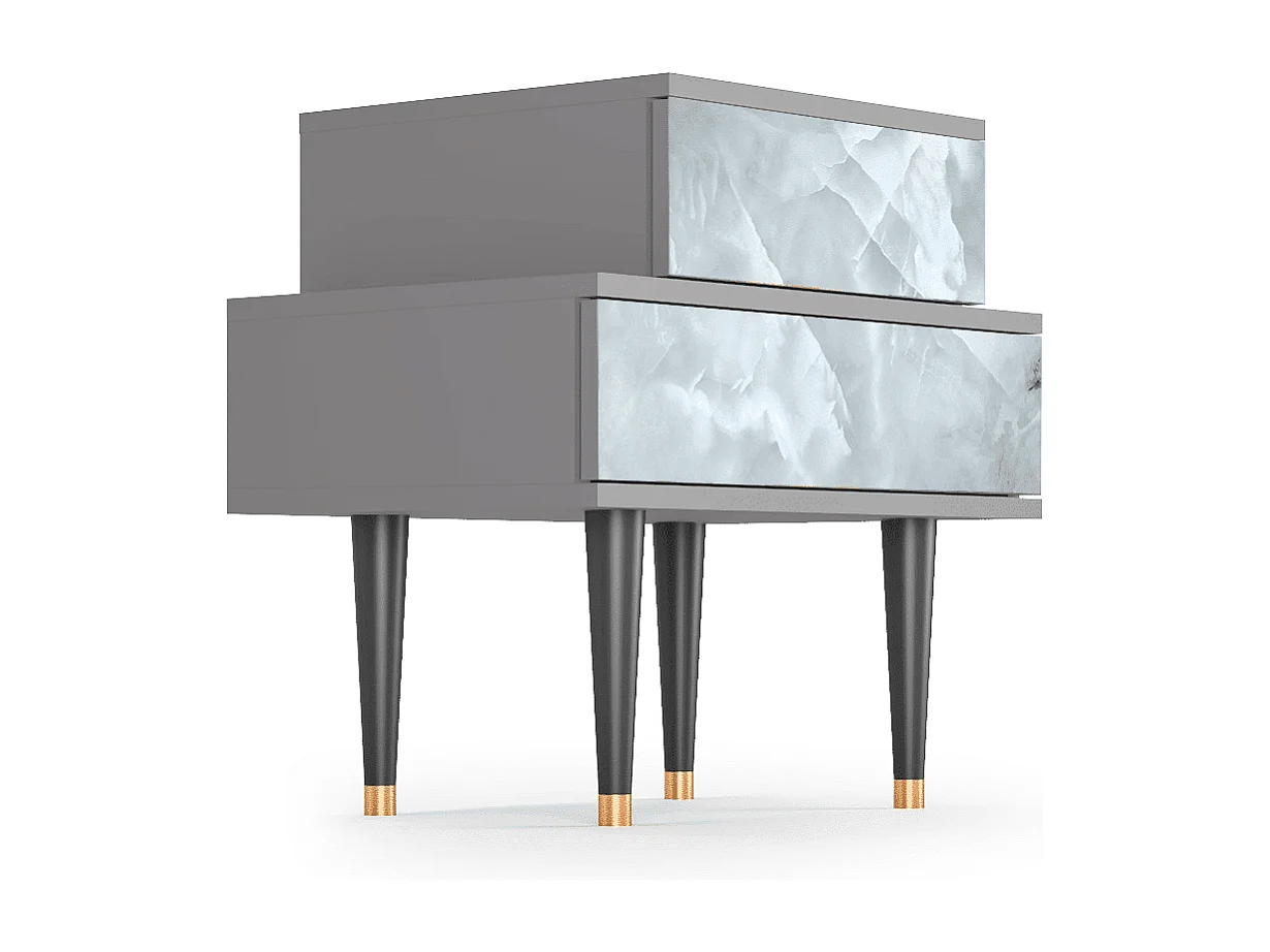 Table de nuit - 58х58х41 cm - NS1 - The Onyx, Gris