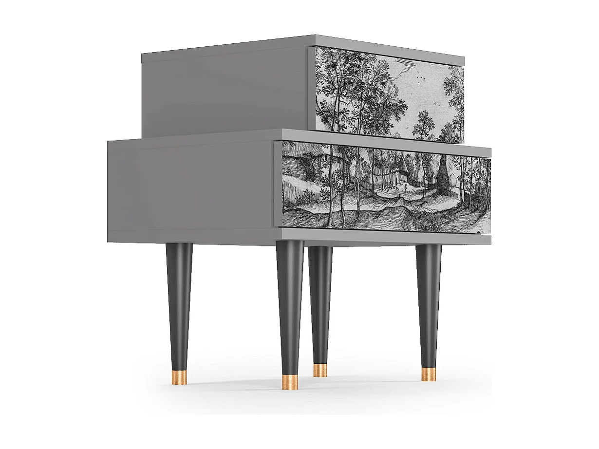 Table de nuit - 58х58х41 cm - NS1 - Village Road, Gris