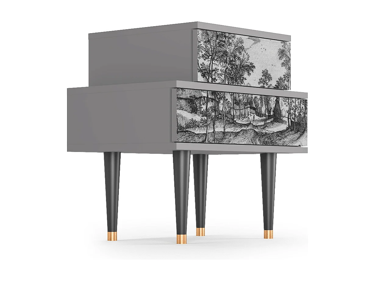 Criado-mudo - 58х58х41 cm - NS1 - Village Road, Cinza