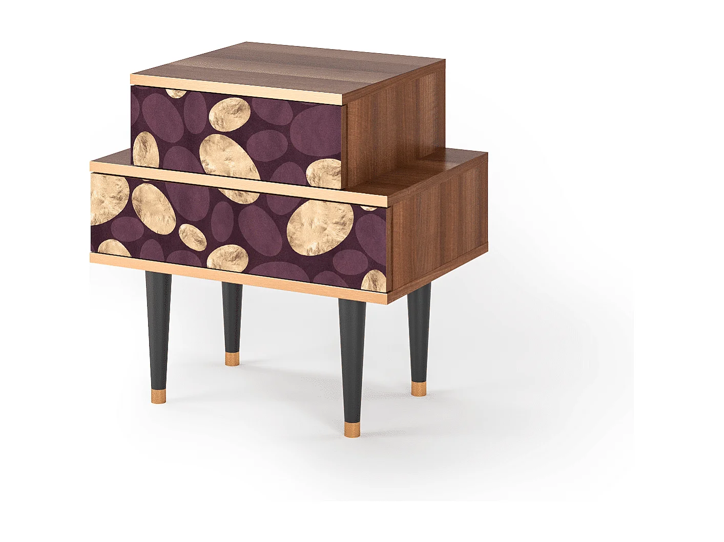 Table de nuit - 58х58х41 cm - NS1 - Fine Wine, Noyer