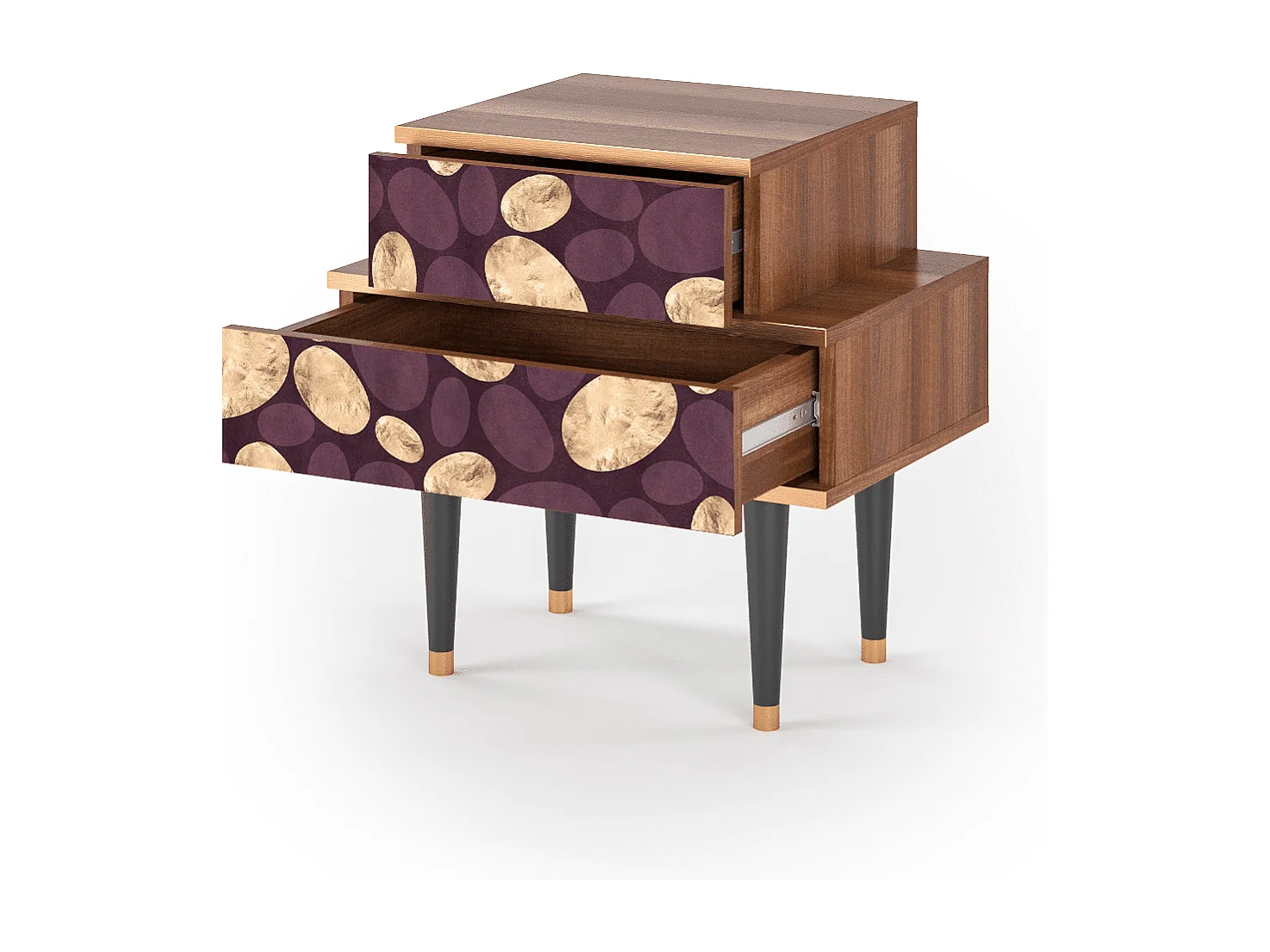 Table de nuit - 58х58х41 cm - NS1 - Fine Wine, Noyer