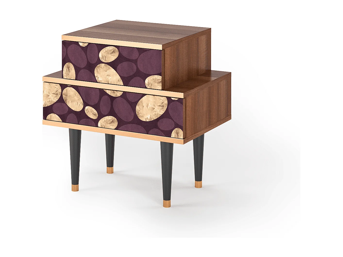 Table de nuit - 58х58х41 cm - NS1 - Fine Wine, Noyer