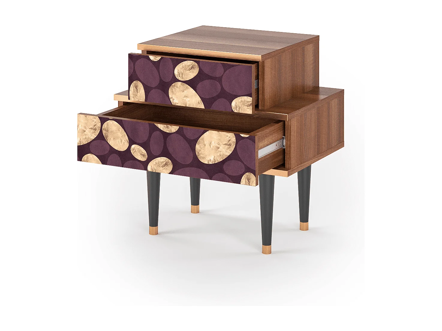 Table de nuit - 58х58х41 cm - NS1 - Fine Wine, Noyer