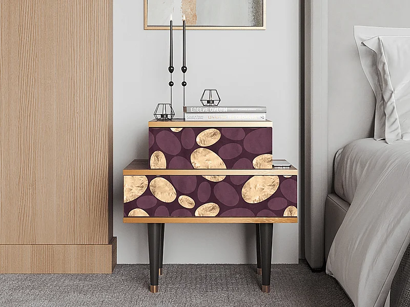 Stolik nocny - 58х58х41 cm - NS1 - Fine Wine, Orzech