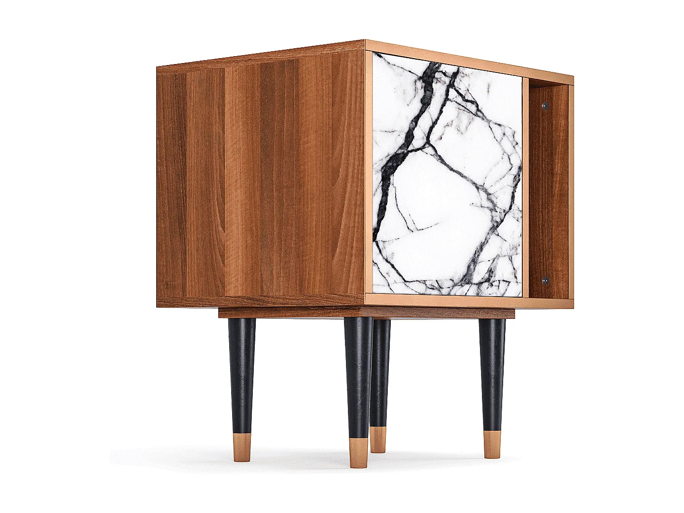 Table de nuit - 57х69х48 cm - S2 - Raven Marble, Noyer