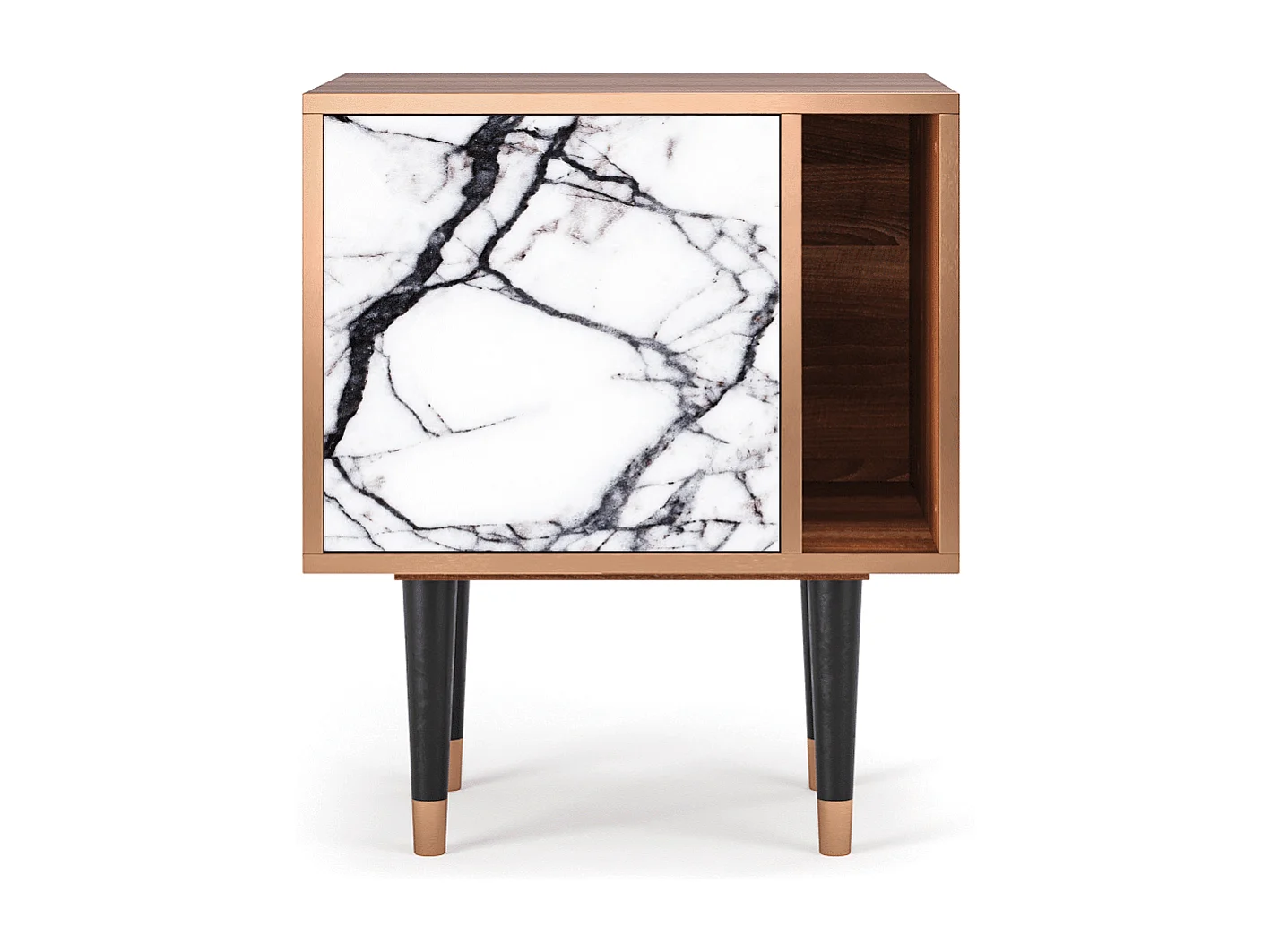 Criado-mudo - 57х69х48 cm - S2 - Raven Marble, Nogueira